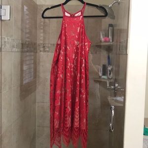 Francesca’s- EUC Red lace dress